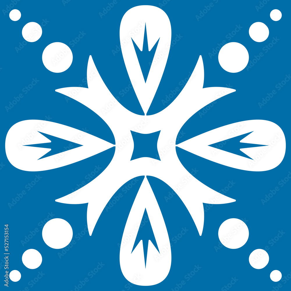 Blue motif for ceramic tiles in Azulejo style, retro blue vector Blue motif for ceramic tiles in Azulejo style, retro blue vector