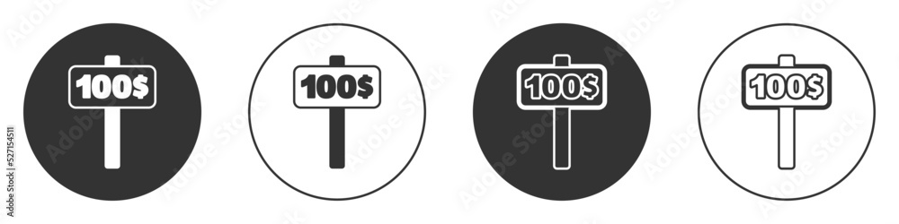 Black Hand holding auction paddle icon isolated on white background. Bidding concept. Auction competition. Hands rising signs with BID inscriptions. Circle button. Vector Black Hand holding auction paddle icon isolated on white background. Bidding concept. Auction competition. Hands rising signs with BID inscriptions. Circle button. Vector