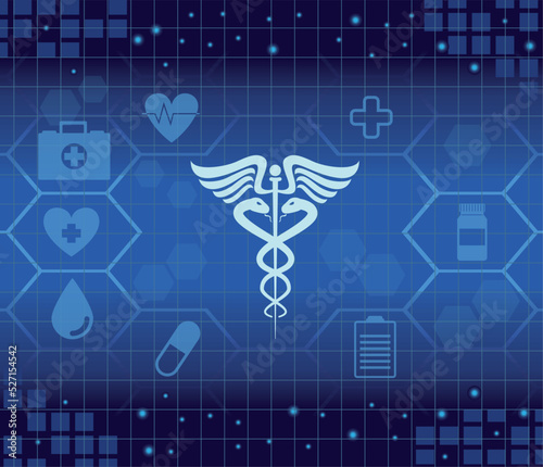medical tech with caduceus symbol