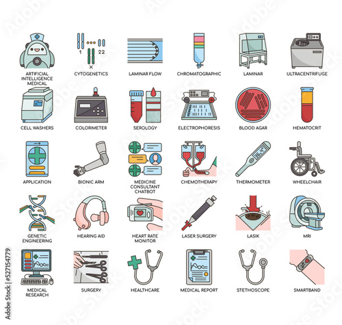 medical technology , Thin Line and Pixel Perfect Icons