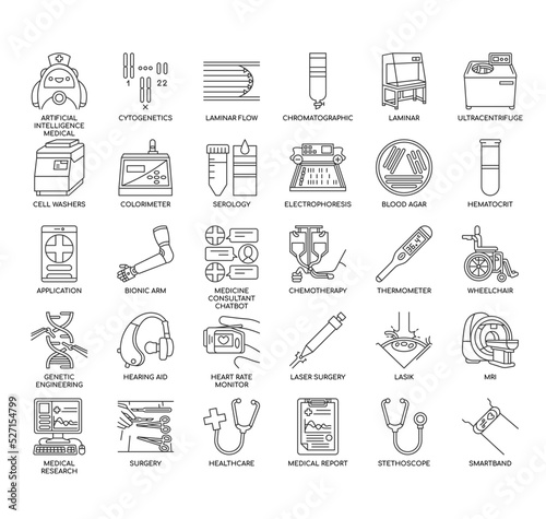 medical technology , Thin Line and Pixel Perfect Icons photo