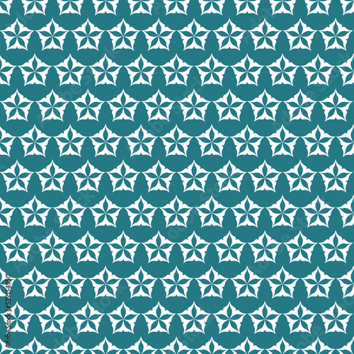 Emerald green decorative seamless pattern star asterisk on dark background  design for textile and decoration