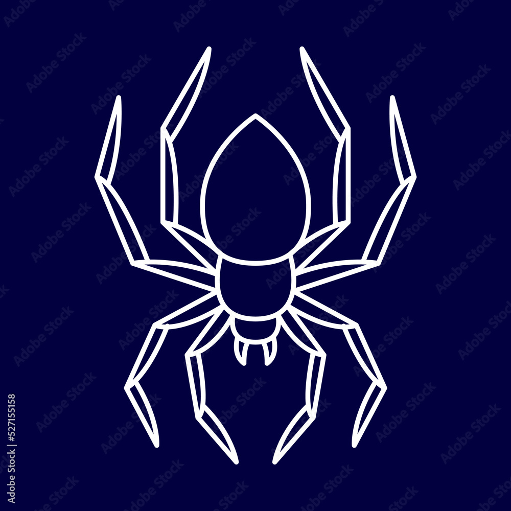 Isolated spider Neon halloween icon Vector Isolated spider Neon halloween icon Vector