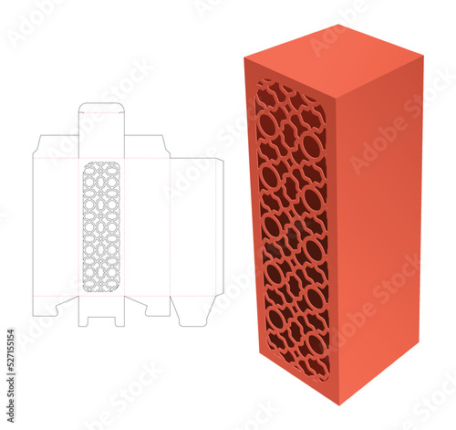 packaging box die cut template and 3D mockup