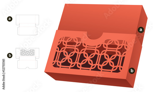 packaging box die cut template and 3D mockup