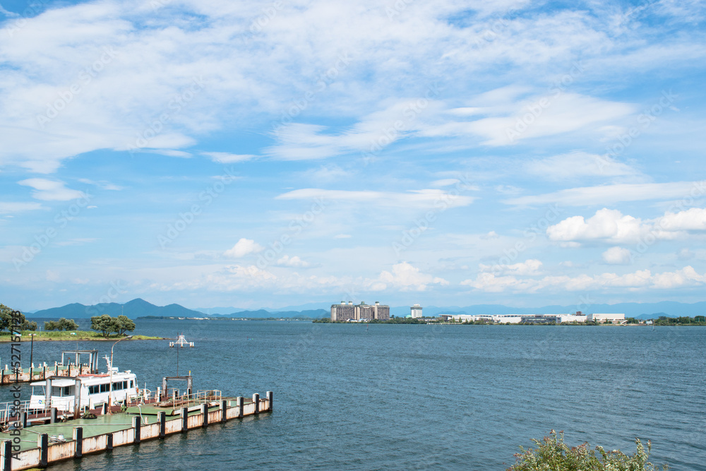 道の駅琵びわ大橋米プラザから眺める琵琶湖