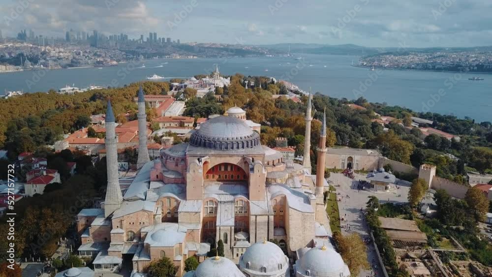 Amazing Hagia Sophia, Church of Hagia Irene and Topkapi Palace in Istanbul. Byzantine churches located within in first courtyard of Palace. 30 sultans ruled from here for 4 centuries during Ottomans