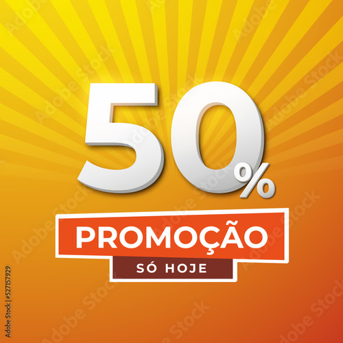 Discount fifty percent promotion today text editable