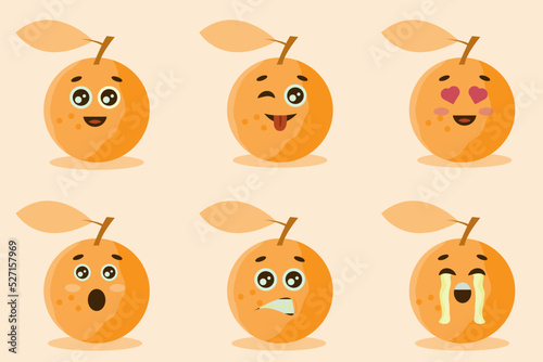 cute orange characters with various emotions 