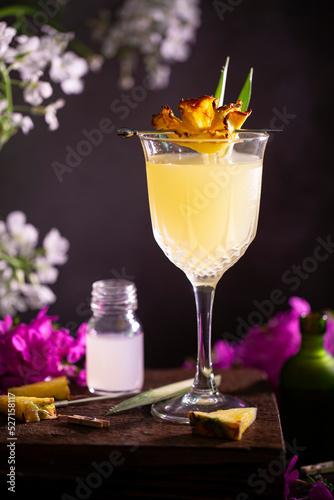 Royal Hawaiian Cocktail against a dark background