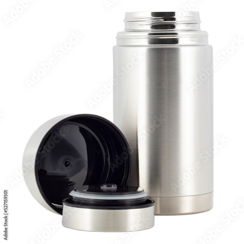 thermos for food, lunch box isolated on white background