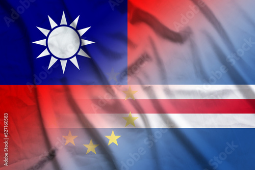 Taiwan and Cape Verde national flag international contract CPV TWN photo