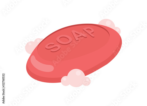 Soap bar. Simple flat illustration in isometric view.