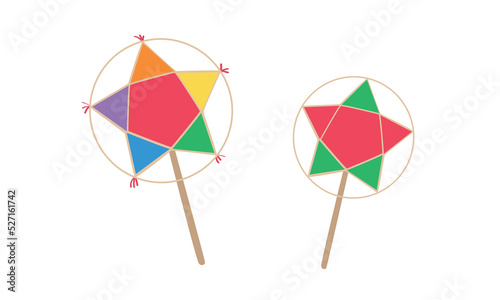 Mid-Autumn Festival colorful star lantern vector design. Moon Festival or Mooncake Festival star lanterns clipart illustration isolated on white. Happy Mid Autumn Festival concept flat cartoon style