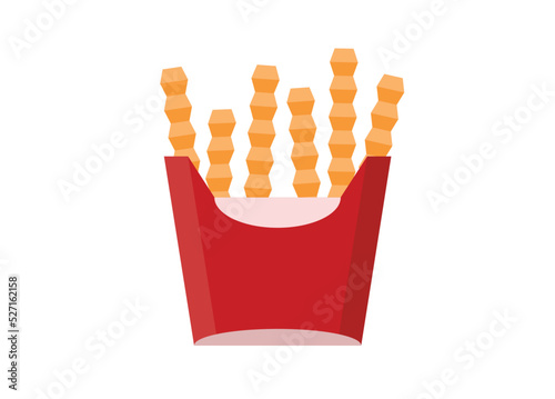 Curly french fries. Simple flat illustration.