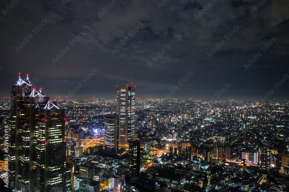 a spectacular night view of Tokyo, Japan