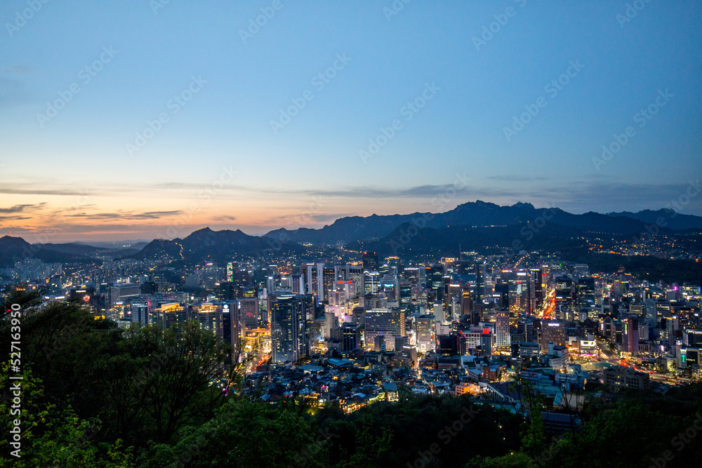 Sunset from Namsan Tower in Seoul, Korea

