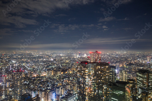 a spectacular night view of Tokyo  Japan