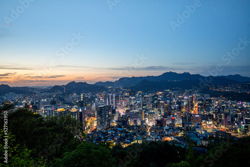 Sunset from Namsan Tower in Seoul, Korea