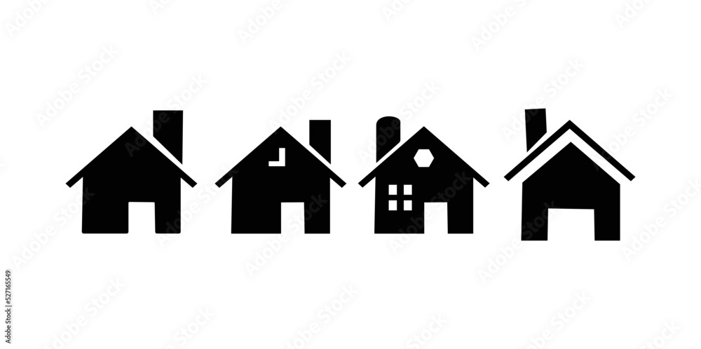house silhouette icon set house silhouette icon set