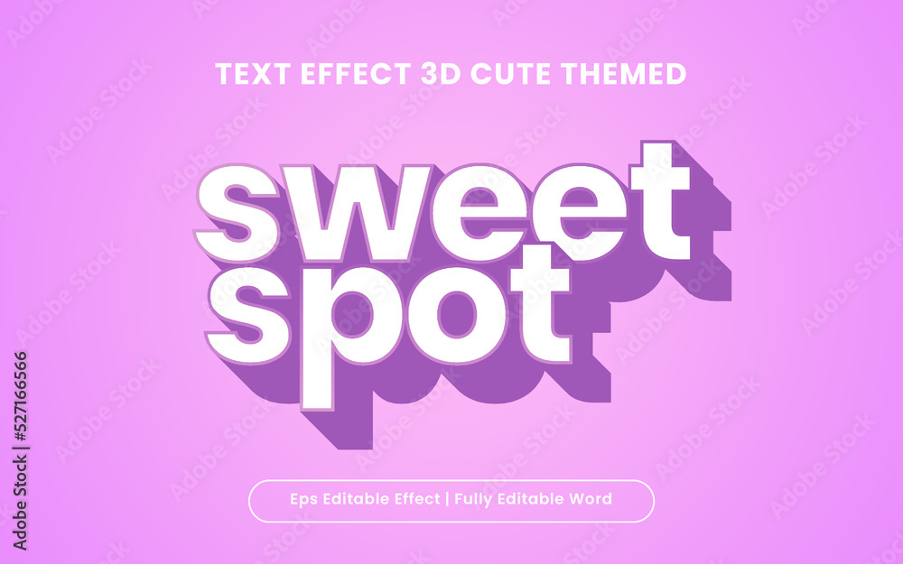 Text Effect 3D Sweet Spot Themed