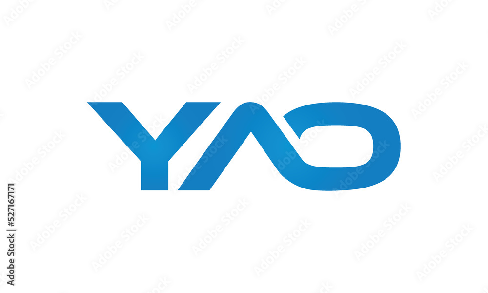 YAO monogram linked letters, creative typography logo icon YAO monogram linked letters, creative typography logo icon