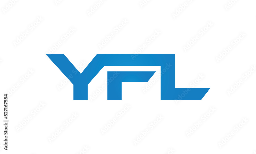 YFL monogram linked letters, creative typography logo icon YFL monogram linked letters, creative typography logo icon