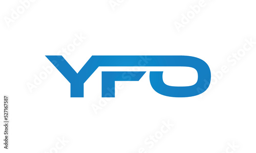 YFO monogram linked letters, creative typography logo icon
