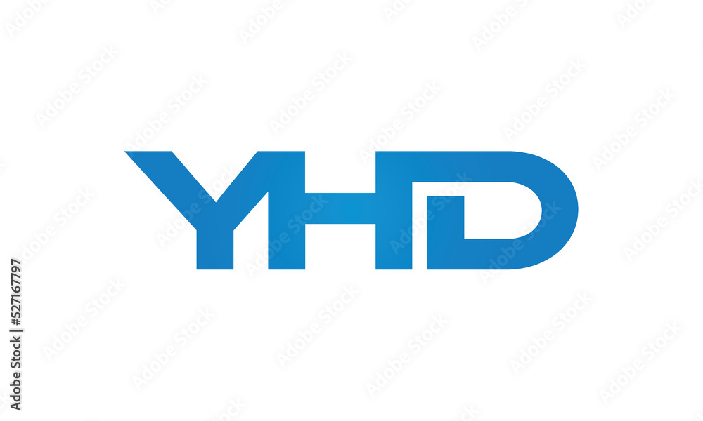 YHD monogram linked letters, creative typography logo icon YHD monogram linked letters, creative typography logo icon
