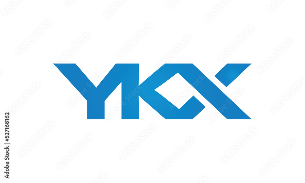 YKX monogram linked letters, creative typography logo icon