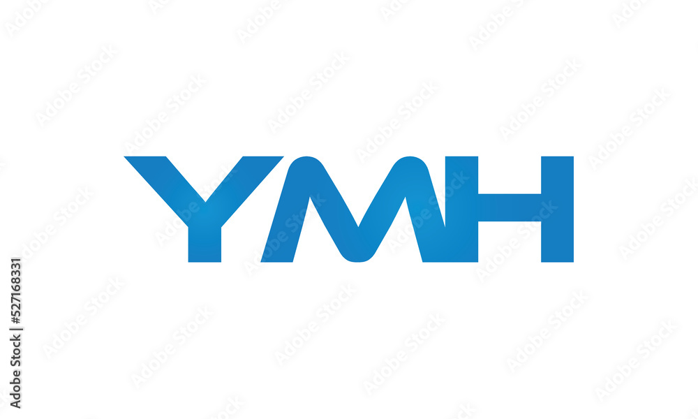 YMH monogram linked letters, creative typography logo icon