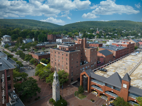 Εκτύπωση καμβά Aerial view of Corning Steuben County, New York downtown, Market Street, glass f