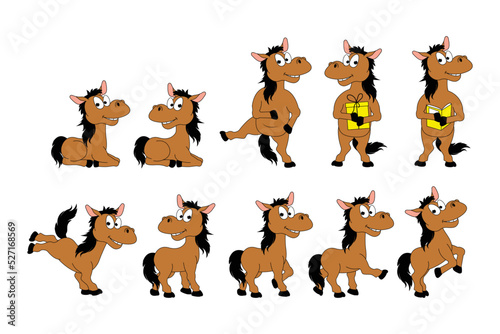 Fototapeta Naklejka Na Ścianę i Meble -  cute horse animal cartoon illustration