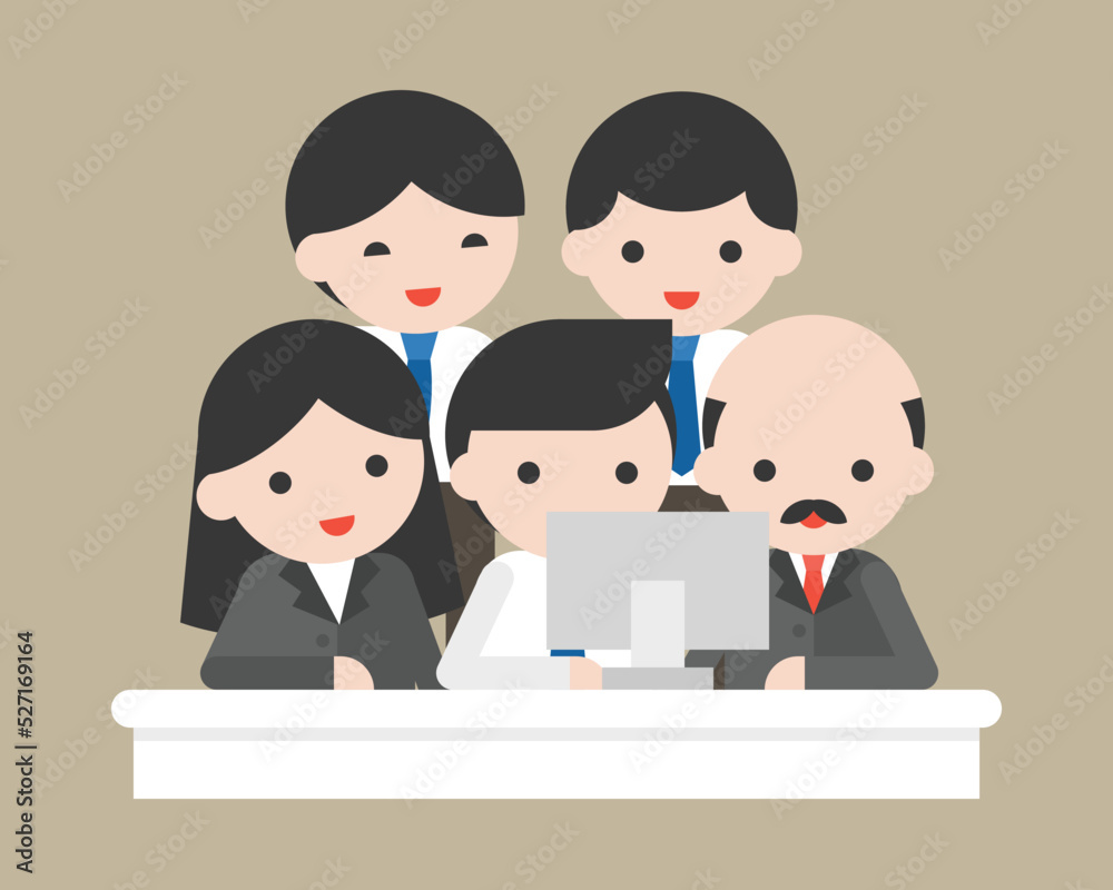Business team meeting conference in the office Vector Graphics Illustration Business team meeting conference in the office Vector Graphics Illustration