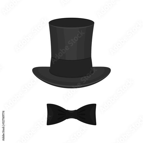 Hat top hat and bow tie illustration