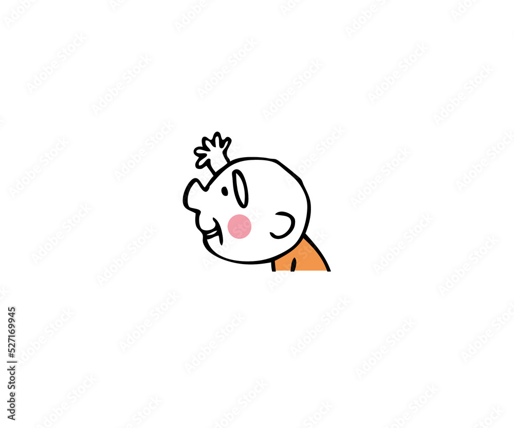 Obraz premium 左を向いて手を上げている高齢男性
