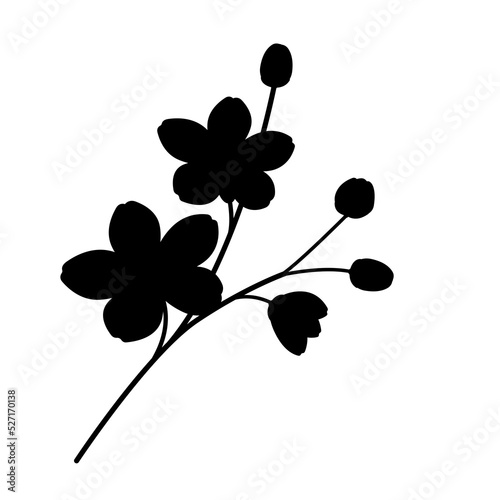 Fototapeta Naklejka Na Ścianę i Meble -  flower silhouette style