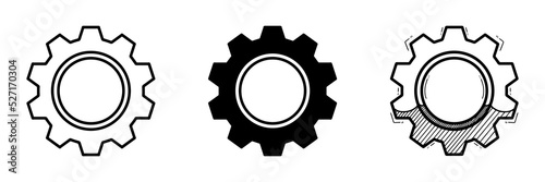 Vector illustration of gear icon set isolated on white background 