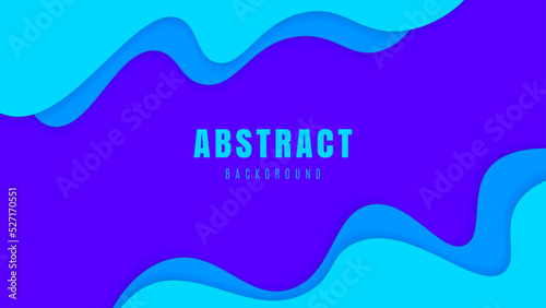 Minimal Colorful Blue Waves Frame In Purple Background