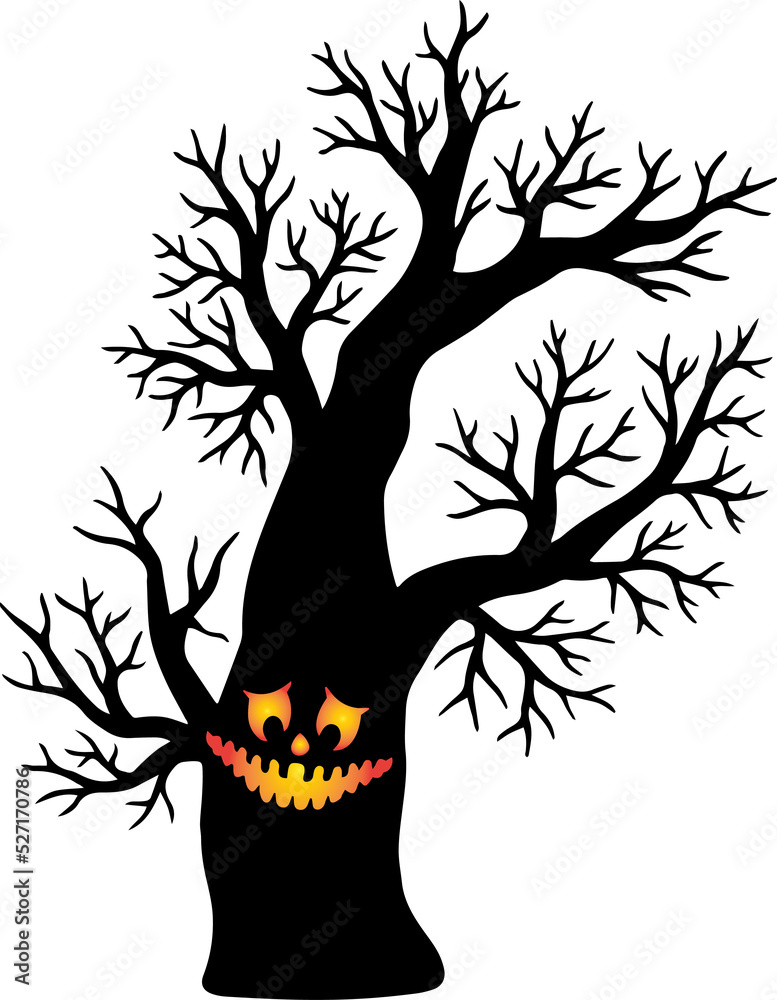Halloween Tree Horror Background
