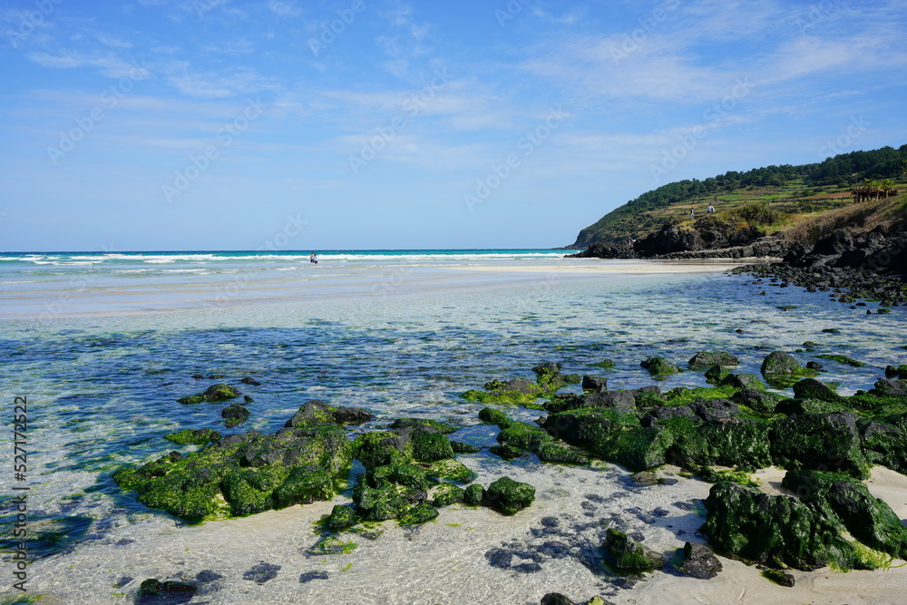 clear shoaling beach and people clear shoaling beach and people