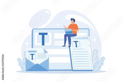 Brand marketing, corporate identity, logo design. Corporate literature, printed literature design, brand representation strategy concept. flat vector modern illustration