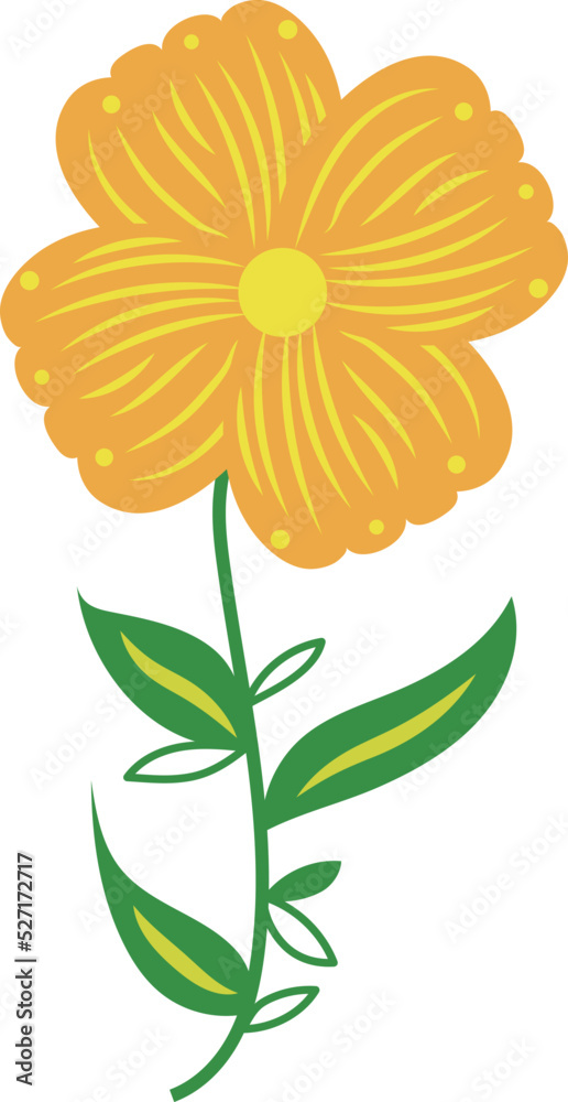 Yellow Flower Illustration Design Element Vector