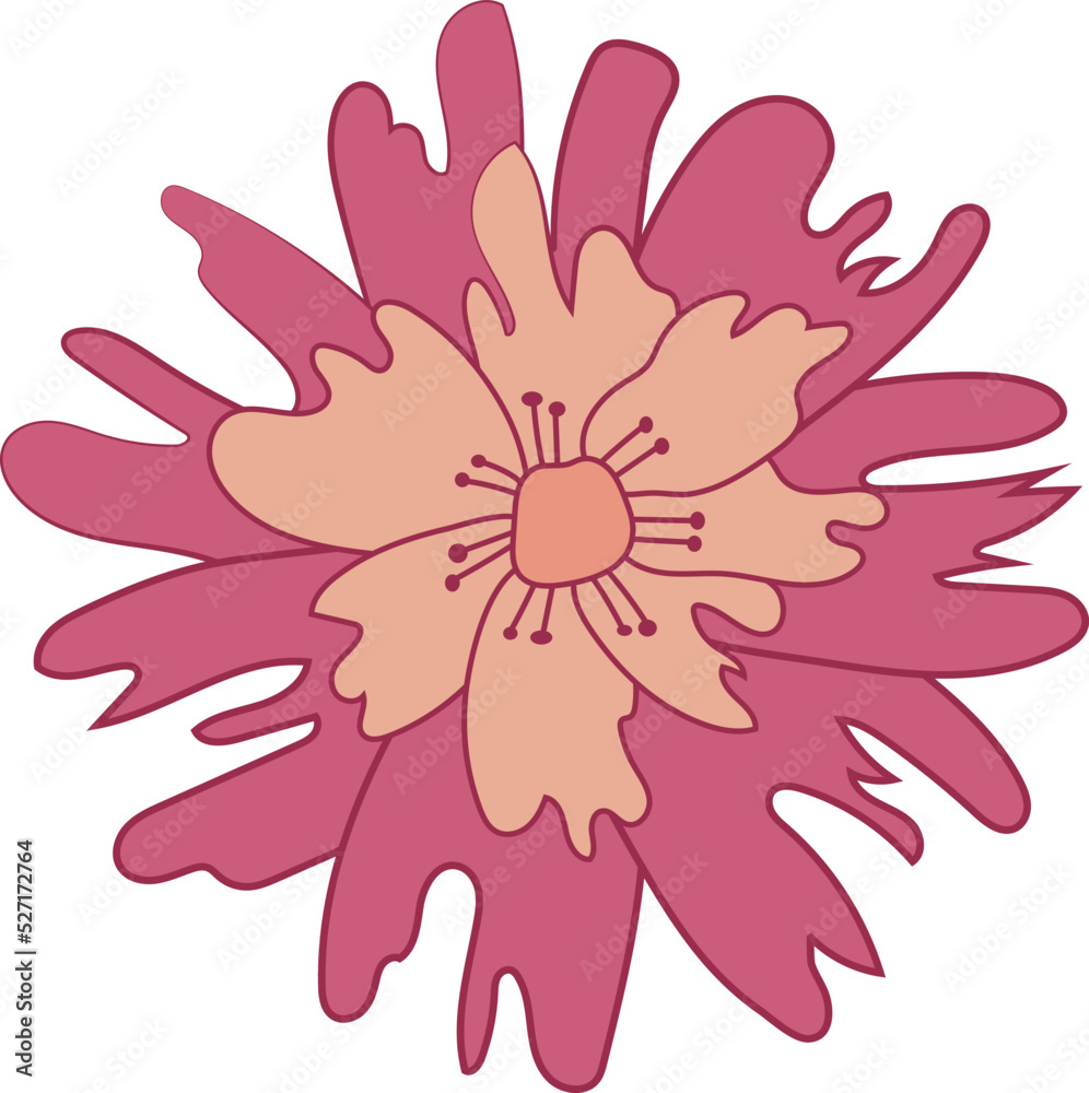 Pink Flower Illustration Design Element Vector Pink Flower Illustration Design Element Vector