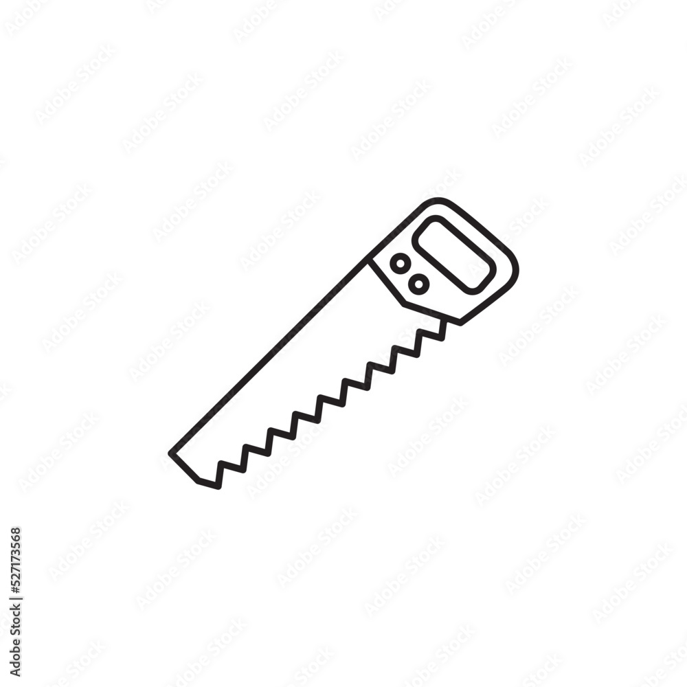 Saw line art icon design template vector illustration Saw line art icon design template vector illustration