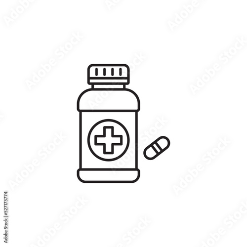 Pills line art icon design template vector illustration