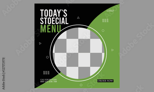 Socil media tody`s stoecil food menu template vector design