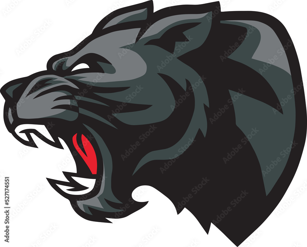 Panther Roaring Head Sports Esport Mascot Logo Design Stock ...