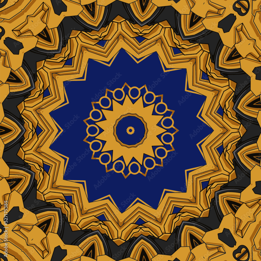 Seamless pattern with mandala ornament. Traditional Arabic, Indian motifs