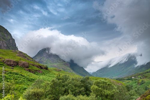Dramatic clouds along Glencoe valley,Scottish Highlands,Scotland,UK.